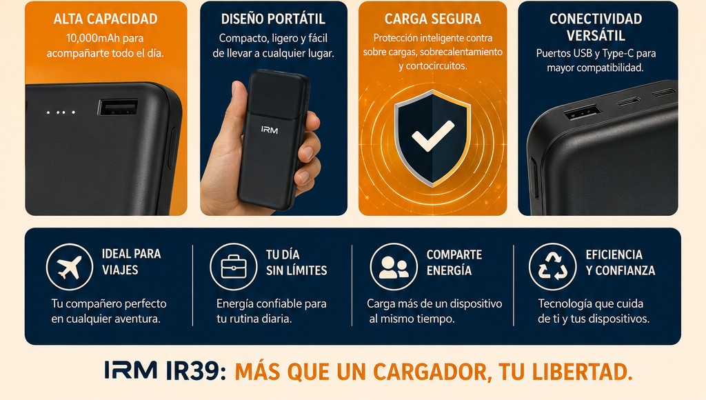Powerbank IR39 10000mAh Cargador
