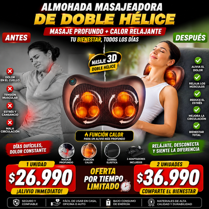 Masajeador Almohada de Doble Hélice