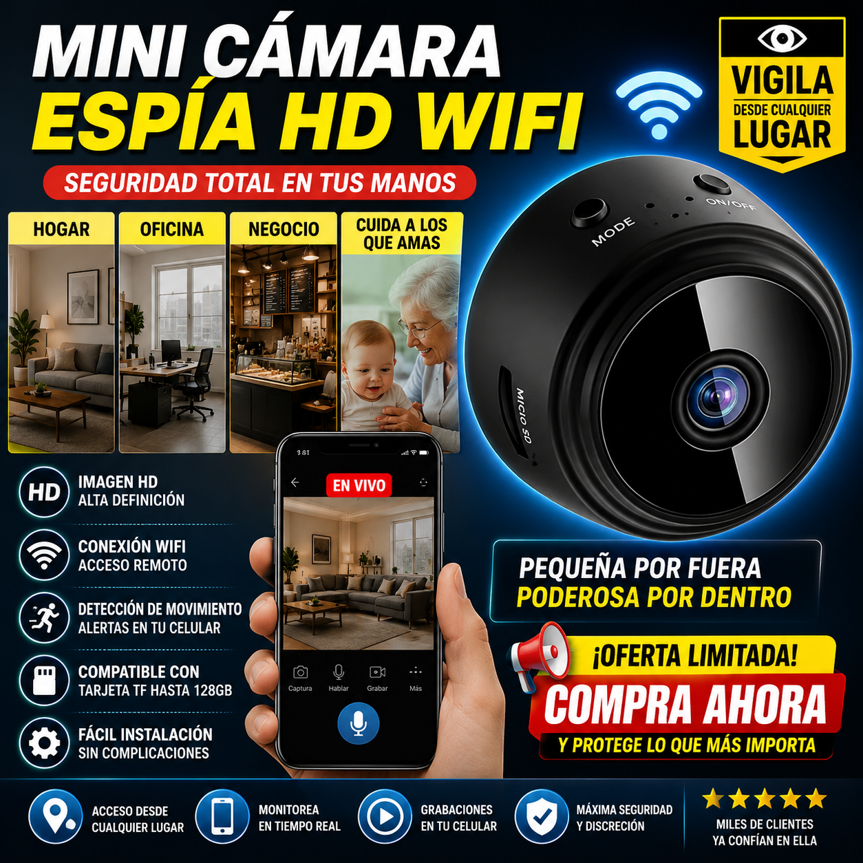 Mini Cámara Espía HD WIFI
