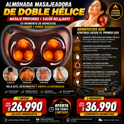 Masajeador Almohada de Doble Hélice