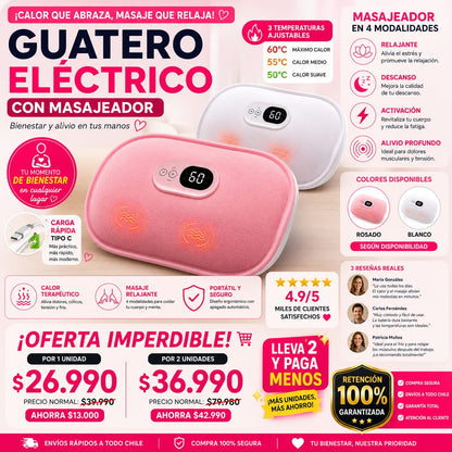 Guatero calentador menstrual eléctrico