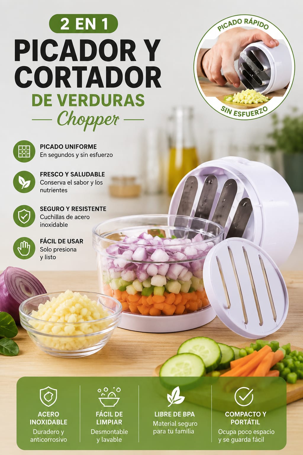 CORTADOR PICADOR DE VERDURAS CHOPPER