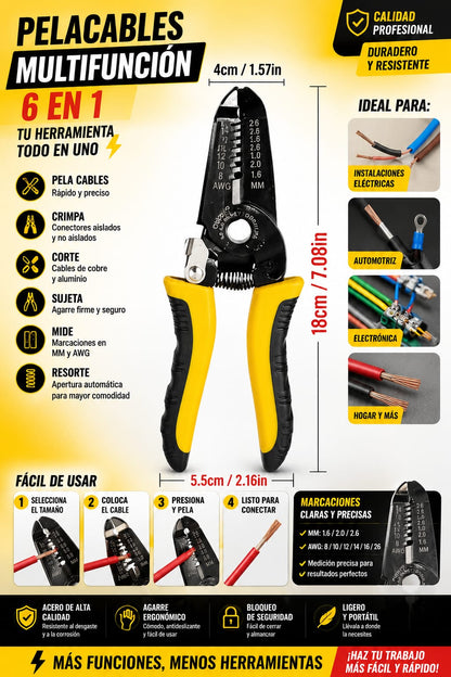 Alicate Pela Cables 9en1 -  6 Pulgadas