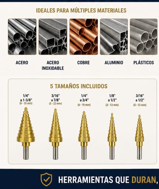 Brocas Conicas c/Cobalto con Maleta