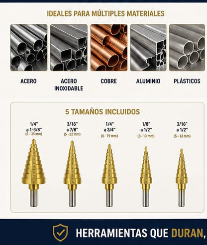 Brocas Conicas c/Cobalto con Maleta