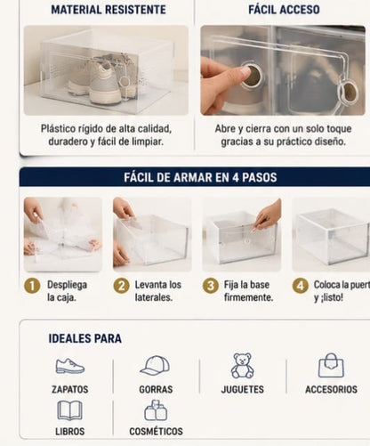 Set 4 cajas plegable de zapato blanca