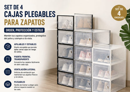 Set 4 cajas plegable de zapato blanca