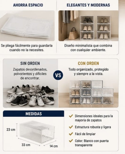 Set 4 cajas plegable de zapato blanca