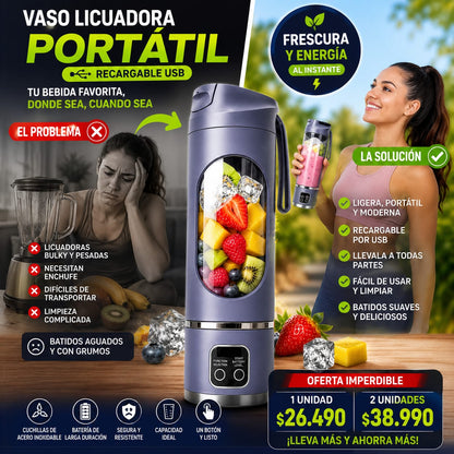 Vaso Licuadora Portatil Recargable Usb