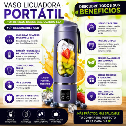 Vaso Licuadora Portatil Recargable Usb