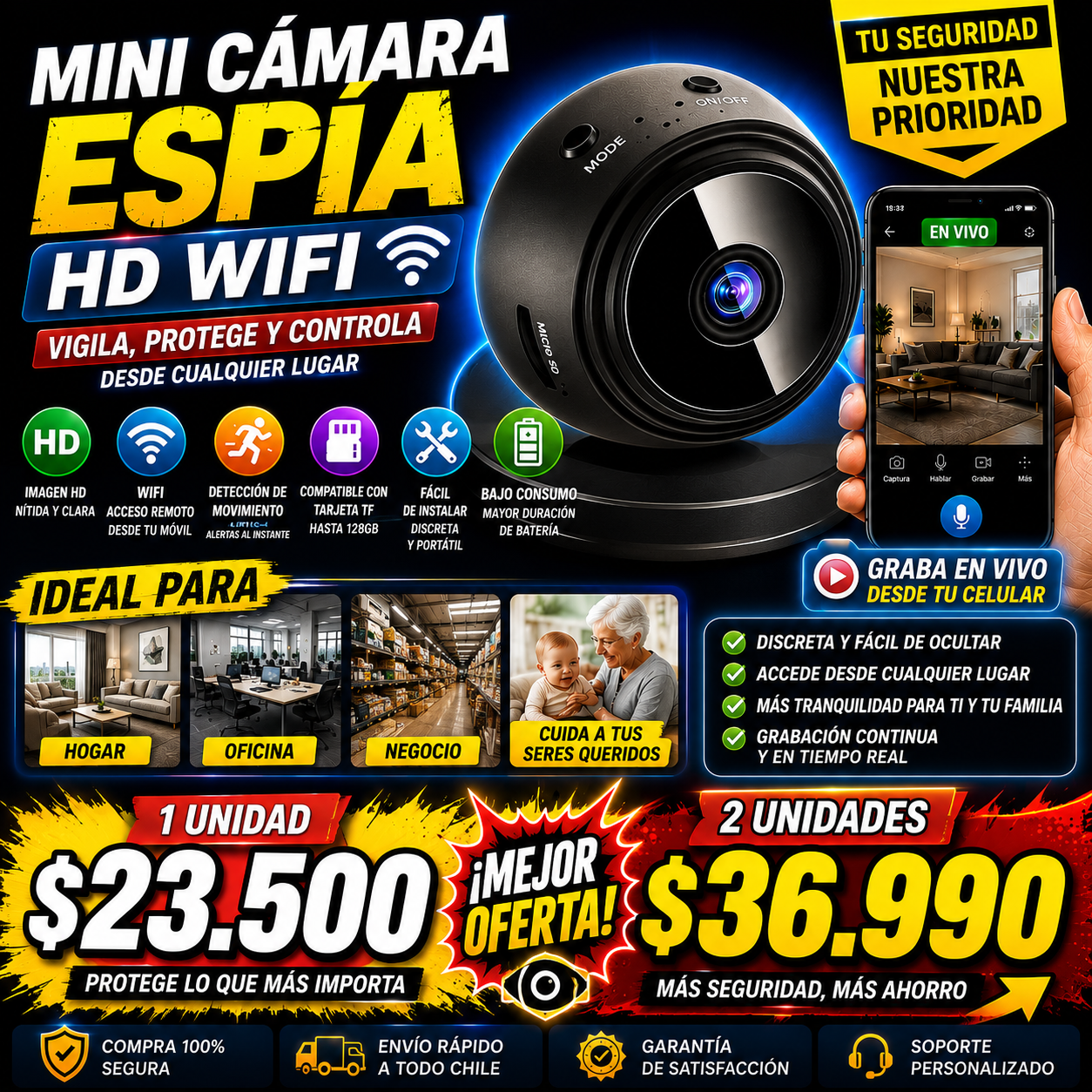 Mini Cámara Espía HD WIFI